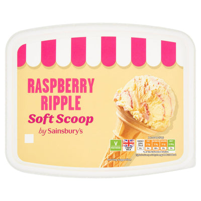 Sainsbury's Raspberry Ripple Soft Scoop Ice Cream 2L