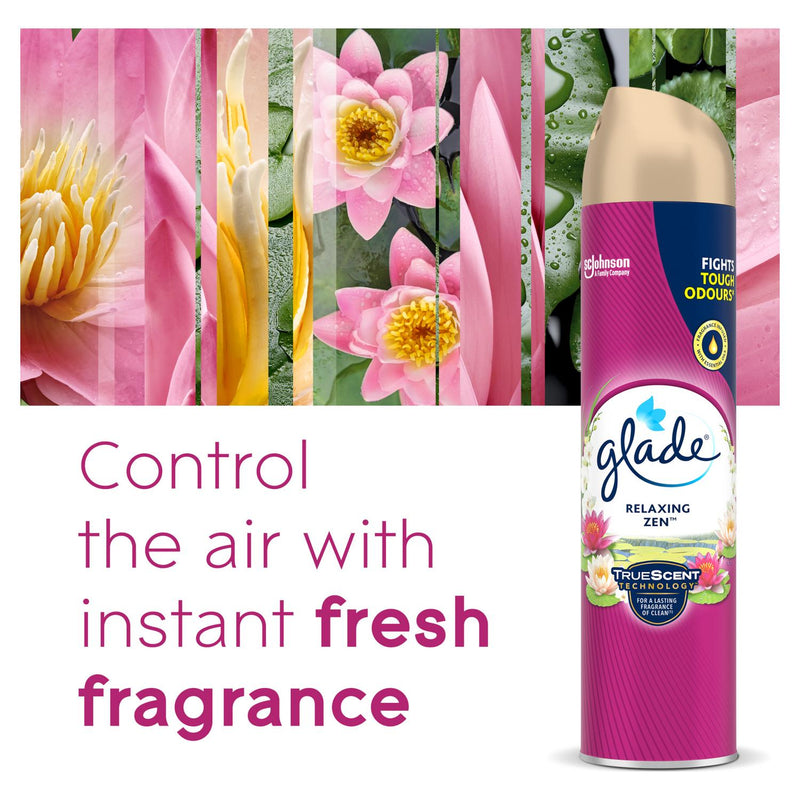 Glade Relaxing Zen aerosol air freshener 300ml, imported from the UK