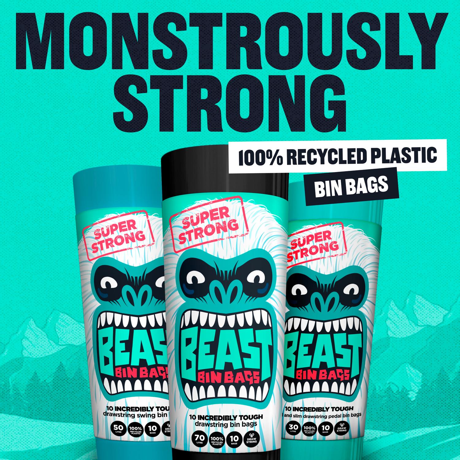 Beast pedal bin bags drawstring 15 pack - British product