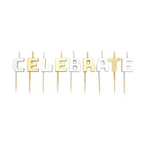 Sainsbury's Metallic Celebrate Letter Candles 9 pack (British brand)