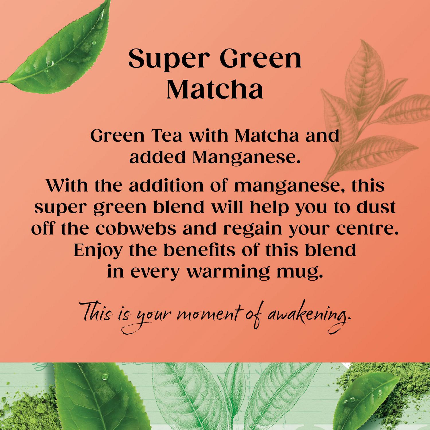 Twinings Superblends Super Green Matcha Tea Bags 40g (British brand)