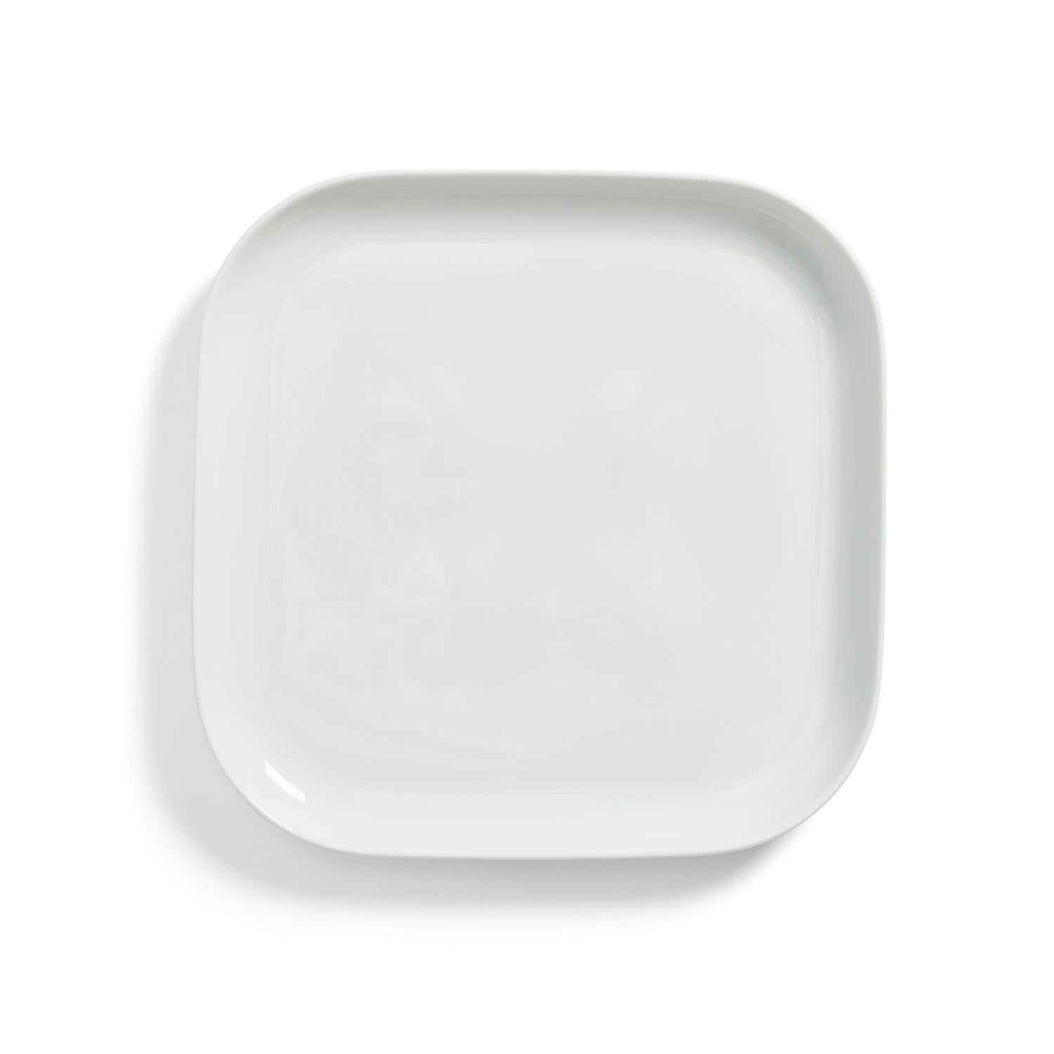 Habitat Riko square white ceramic dinner plate, UK version