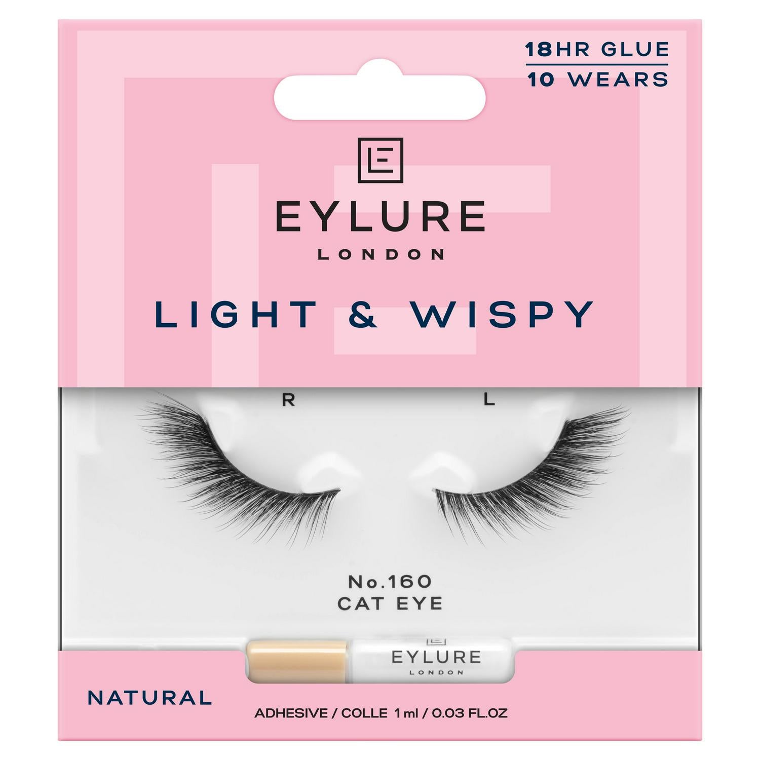 Eylure light wispy lashes glue cat eye adhesive, imported from the UK