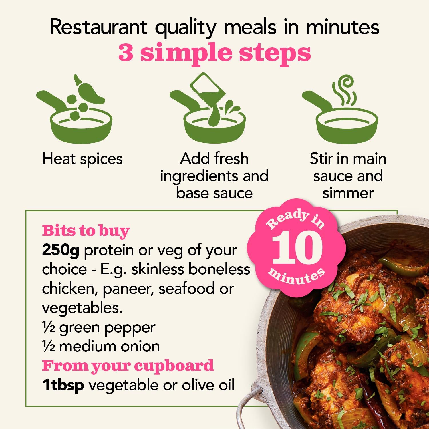 The Spice Tailor Balti curry sauce kit 300g (British brand)