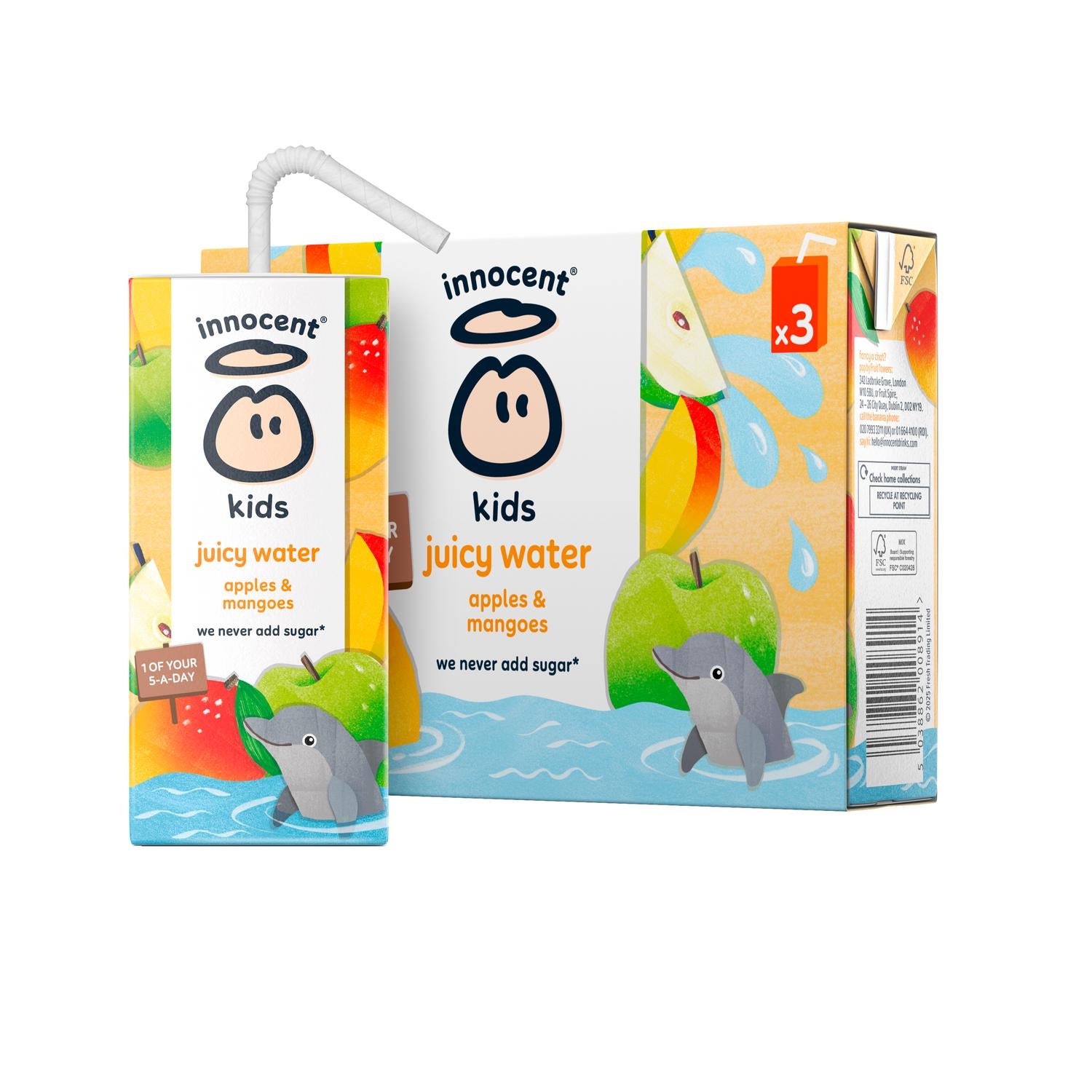 Innocent Kids Juicy Water Apple Mango 600ml , imported from the UK