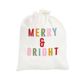 Habitat off white Christmas sack with colourful Merry & Bright lettering and pull cord, UK version