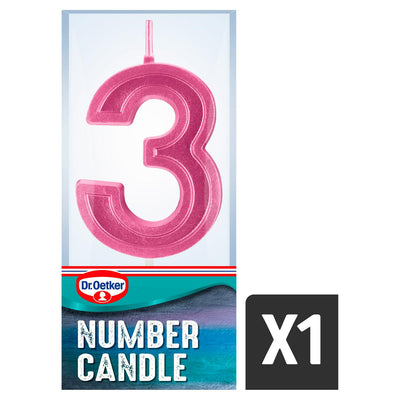 Sainsburys Dr. Oetker Kerze mit der Zahl 3 für Kuchentopping - Online bei McGrocer kaufen
