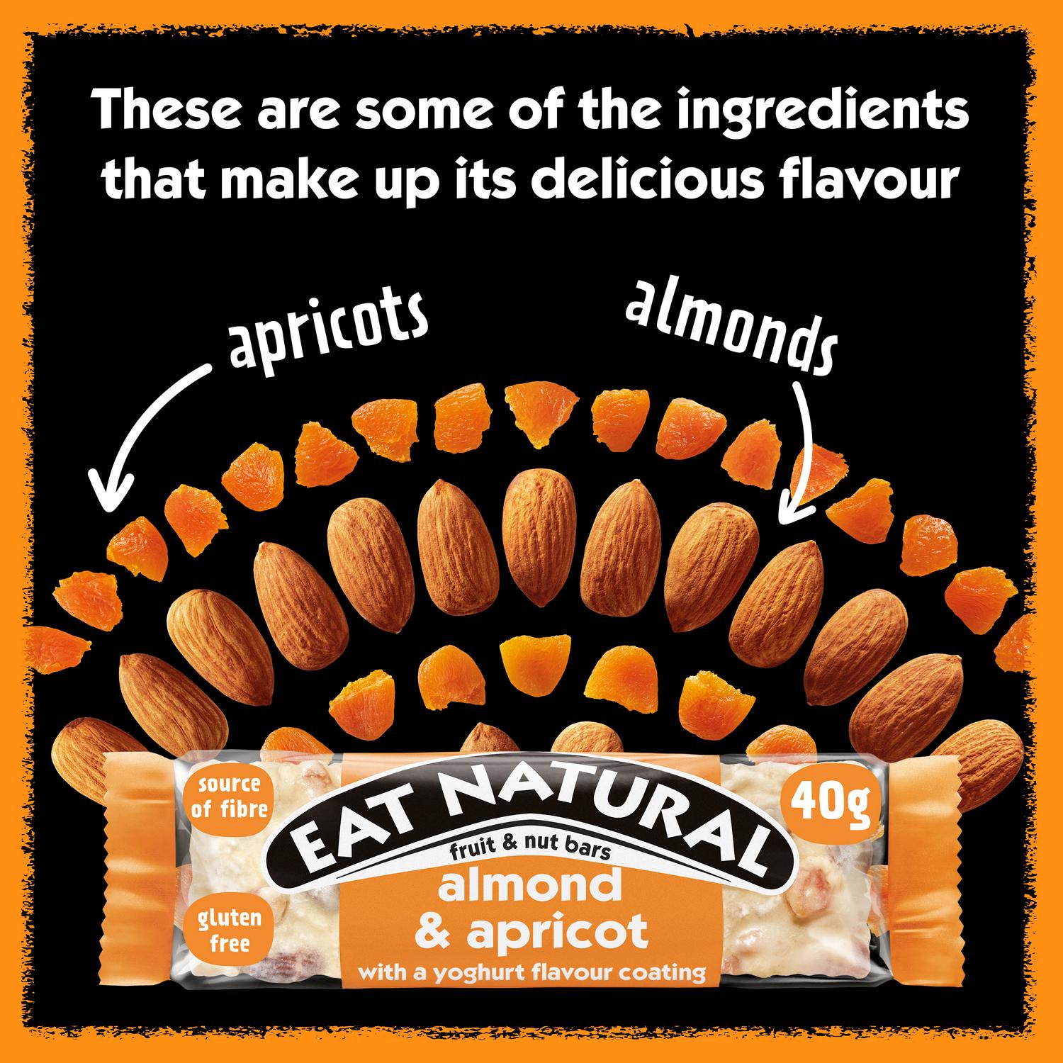 Eat Natural Almond Apricot Fruit and Nut Bars 40g - British product
