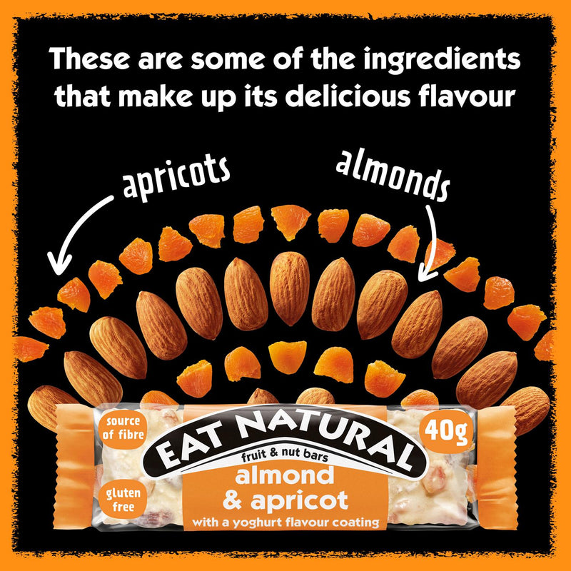 Eat Natural Almond Apricot Fruit and Nut Bars 40g - British product