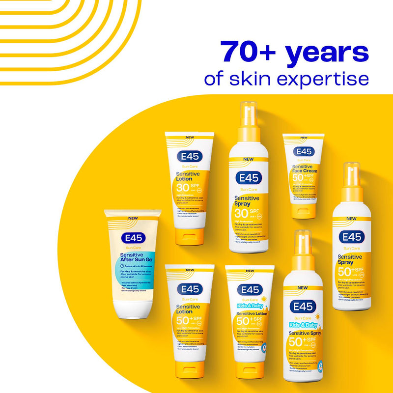 E45 sensitive sun spray SPF50+ 180ml (British brand)