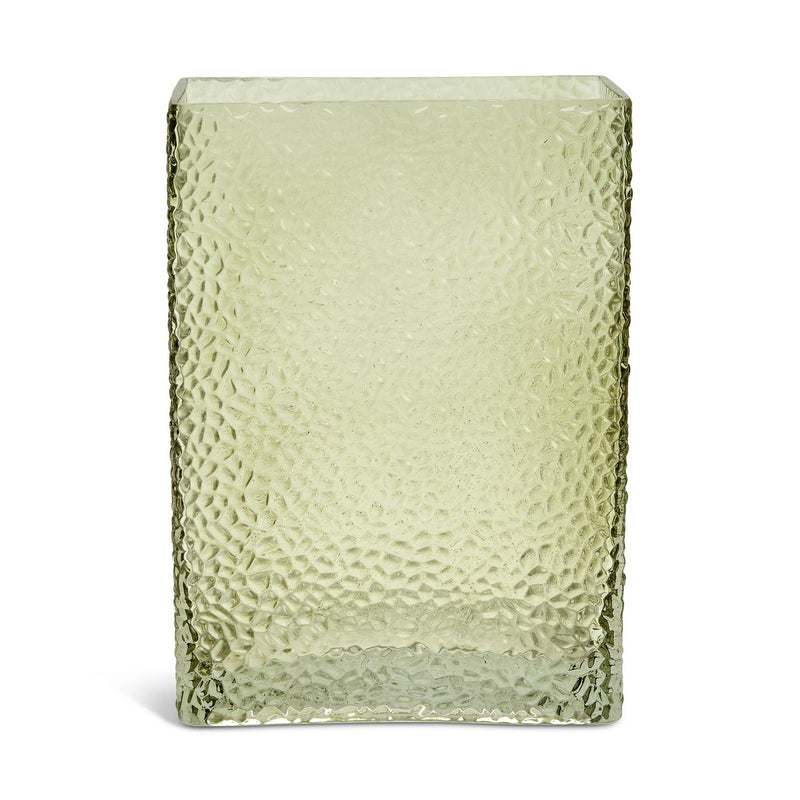 Habitat green glass vase hammered 24.7cm, UK version