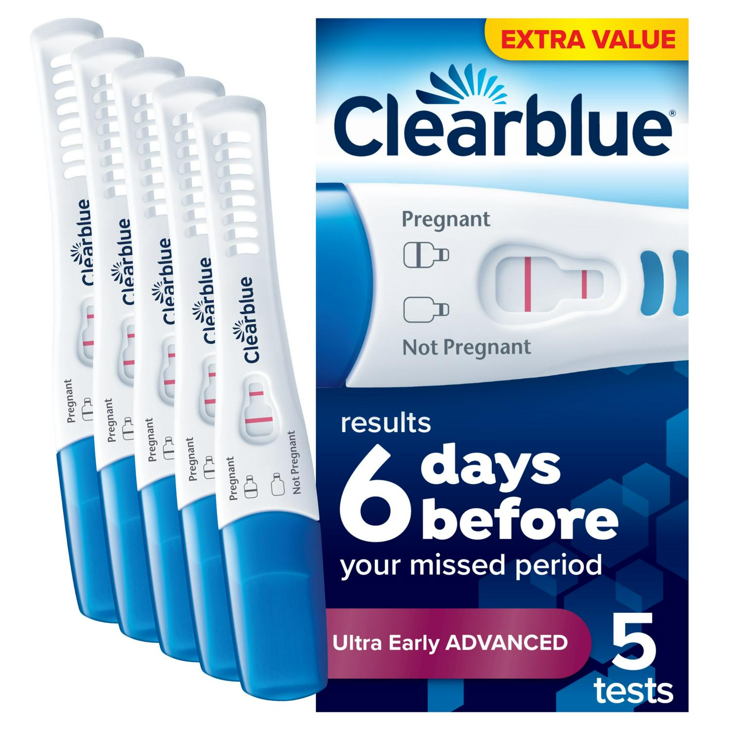 Clearblue Ultra Early Pregnancy Test x5 - British product