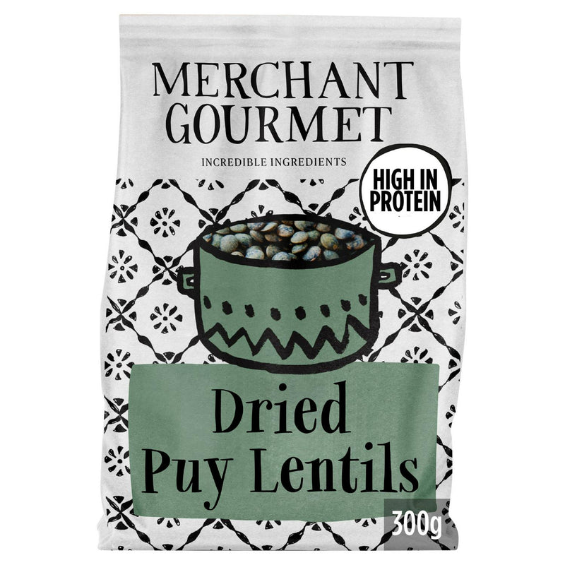 Merchant Gourmet Sabarot Puy Lentils 300g, imported from the UK