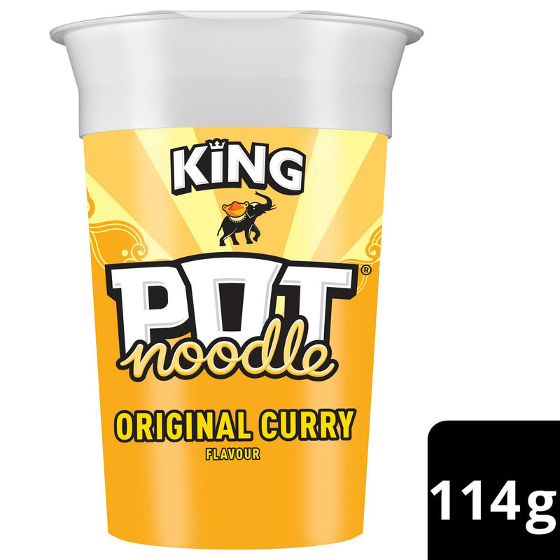 Pot Noodle King Original Curry Pot 114g, imported from the UK