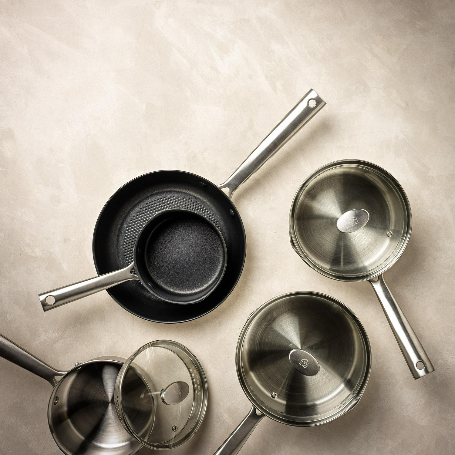 Habitat 5 piece stainless steel pan set, UK version