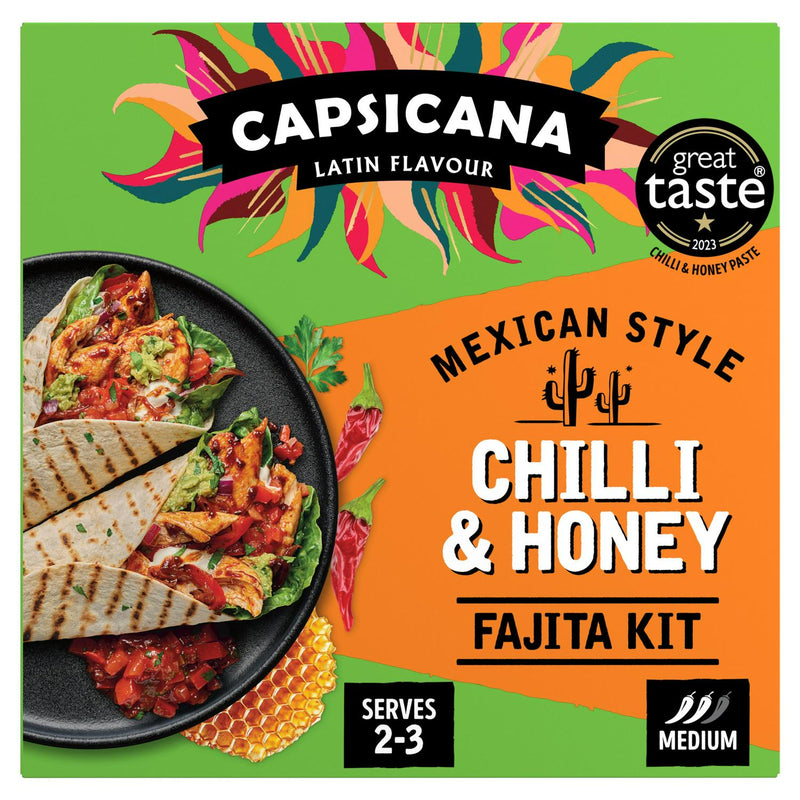 Capsicana Mexican Chilli & Honey Fajita Kit 335g, imported from the UK