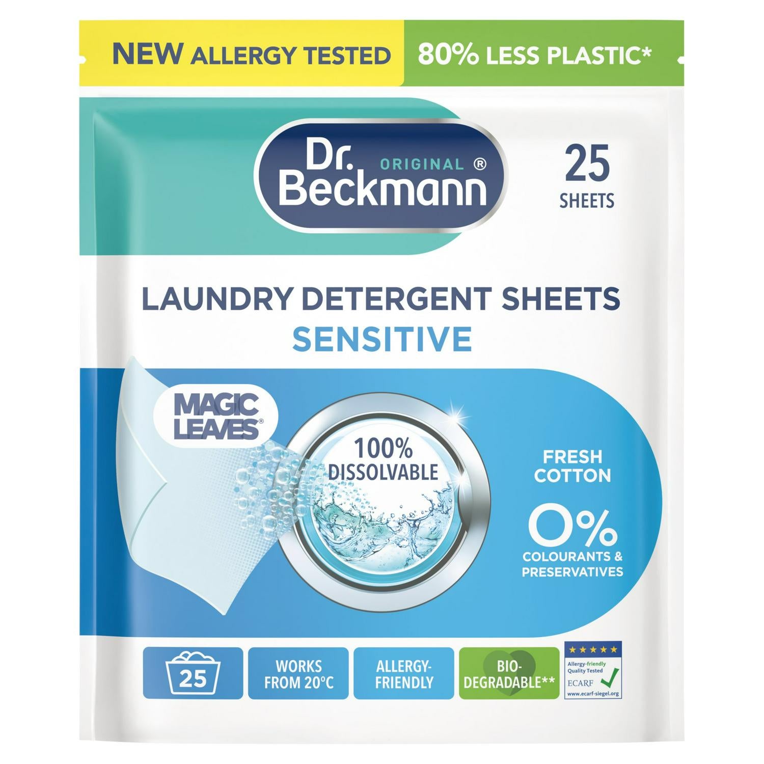 Dr. Beckmann laundry detergent sheets 25 count, UK version