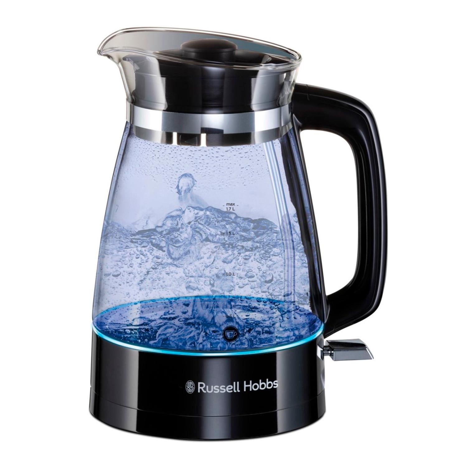 Russell Hobbs glass kettle black 1.7L, imported from the UK
