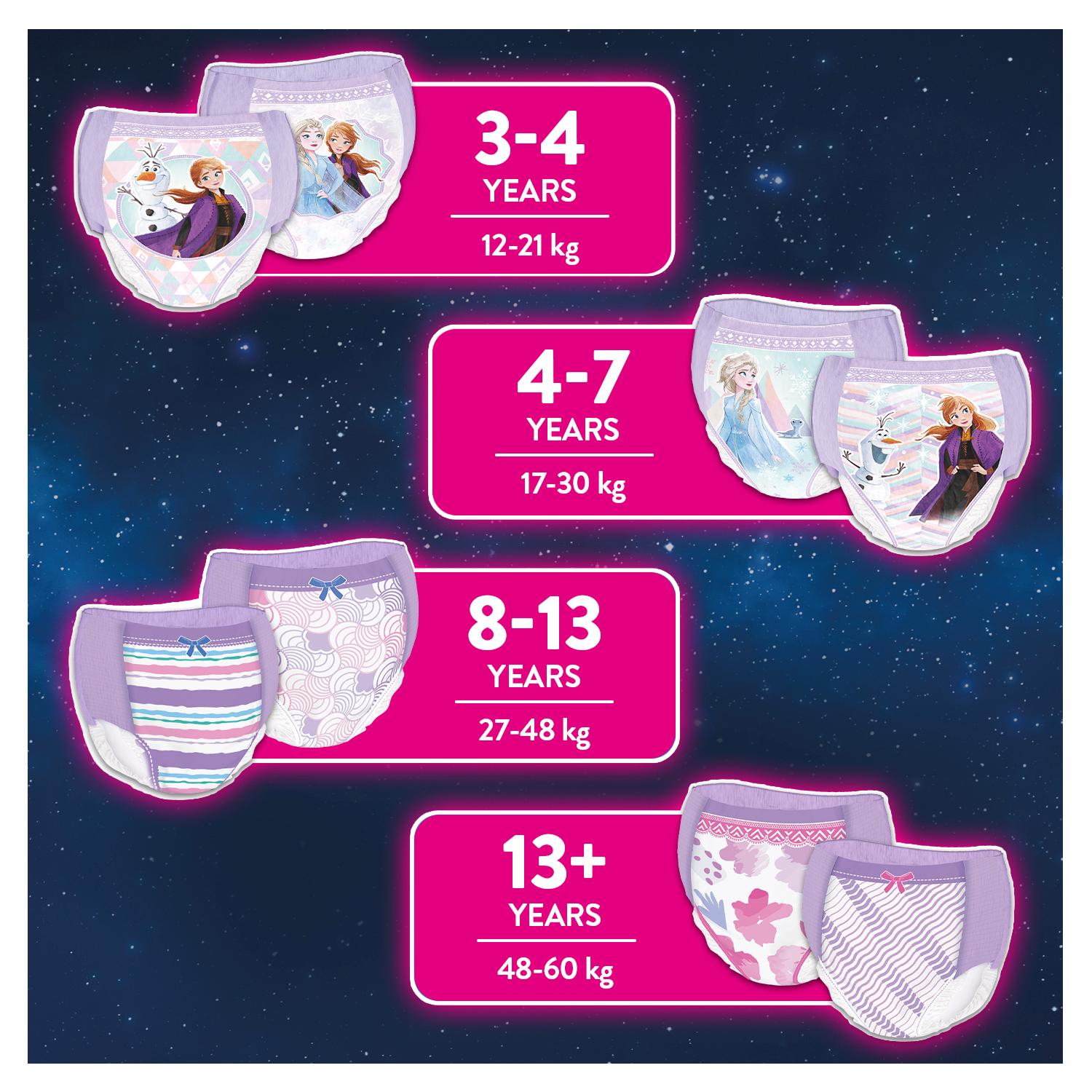 Huggies DryNites Girls Pyjama Pants Bedwetting Frozen 48-60kg, UK version