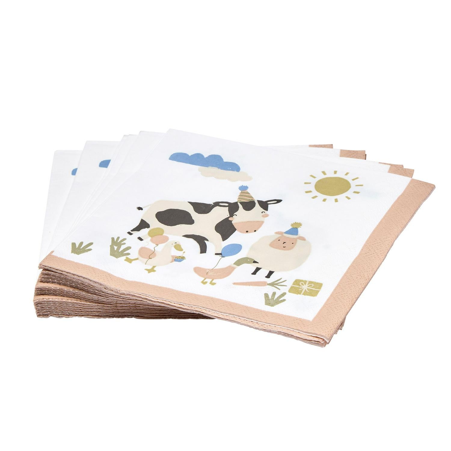 Sainsbury's Home Farmyard Animals Paper Napkins 33cm (British brand)