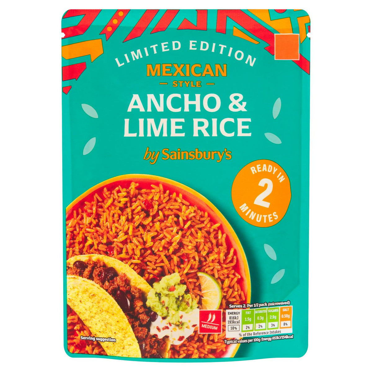 Sainsbury's Mexican Style Ancho & Lime Rice, Limited Edition 250g