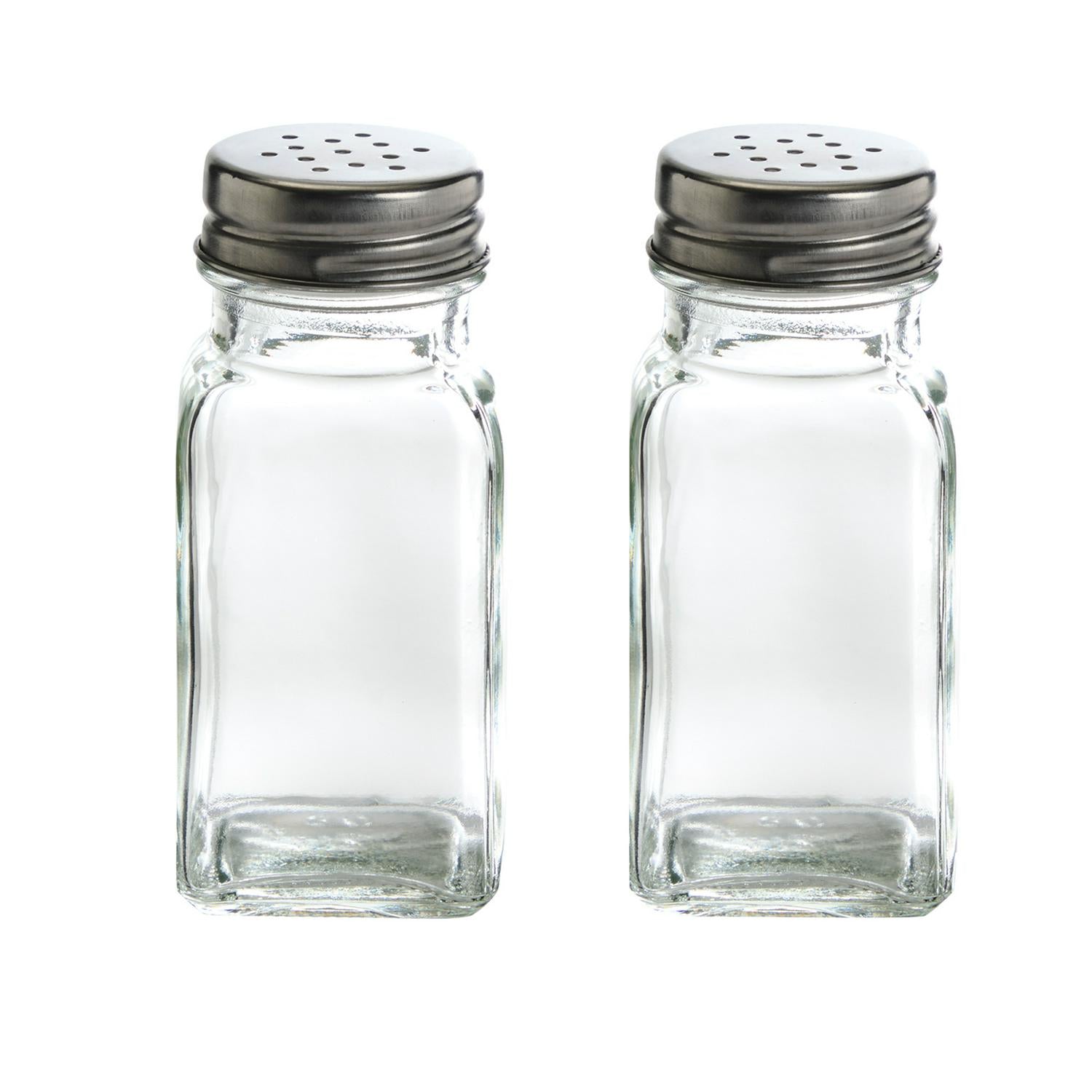 Sainsbury's Home Essentials square glass salt and pepper shakers (British brand)