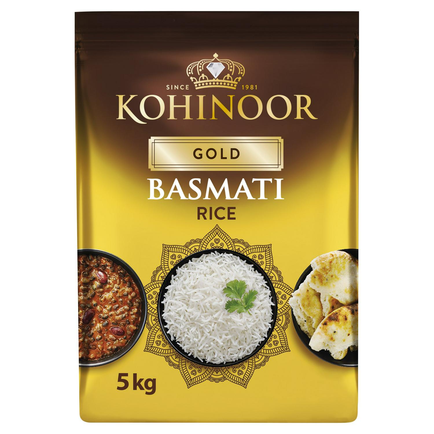 Kohinoor Extra Long Basmati Rice Gold 5kg, UK version