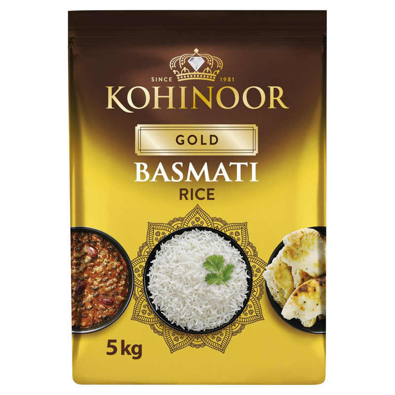 Kohinoor Extra Long Basmati Rice Gold 5kg, UK version