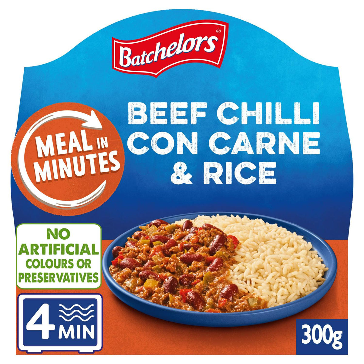 Beef Chilli Con Carne with Rice Microwave Ready Meal 300g
