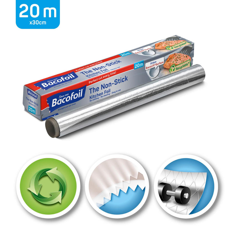 Bacofoil non-stick kitchen foil 30cm x 20m - British product