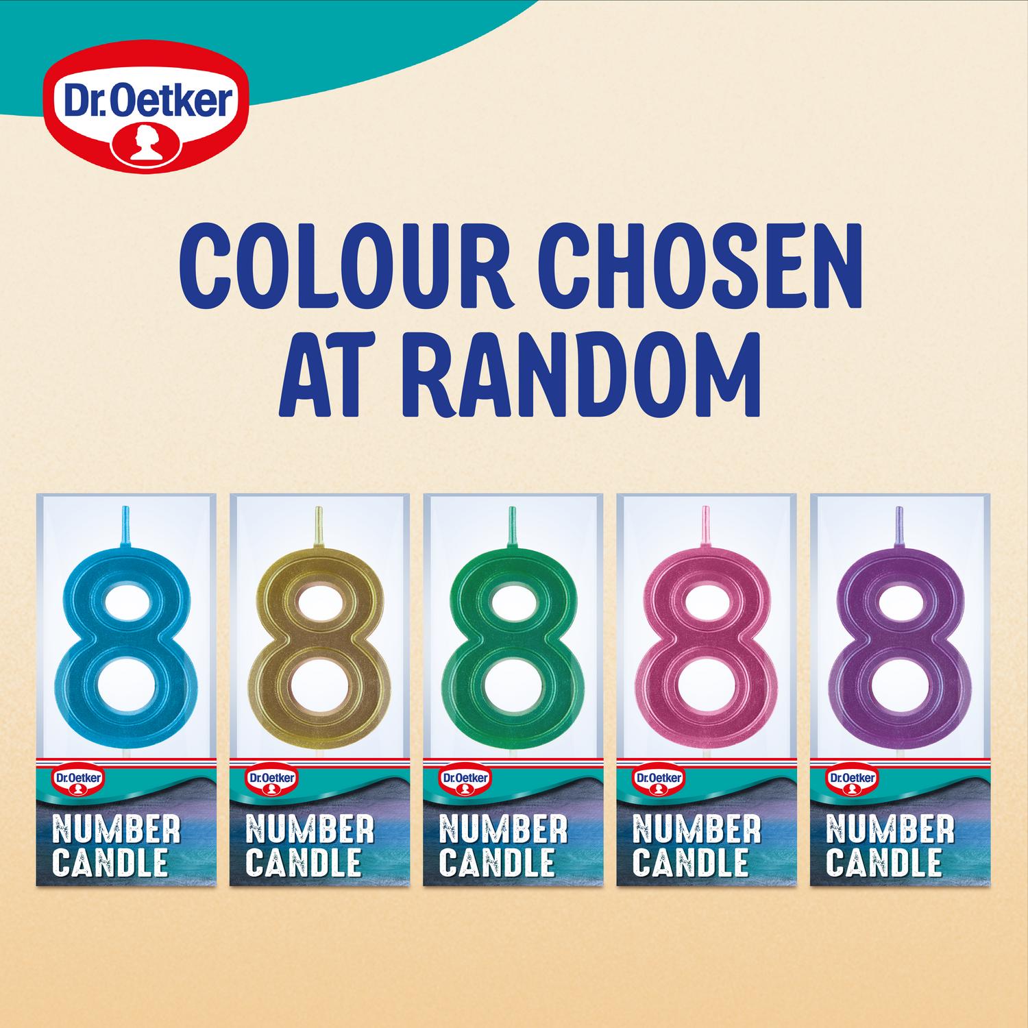 Dr. Oetker Number 8 birthday cake candle - British product