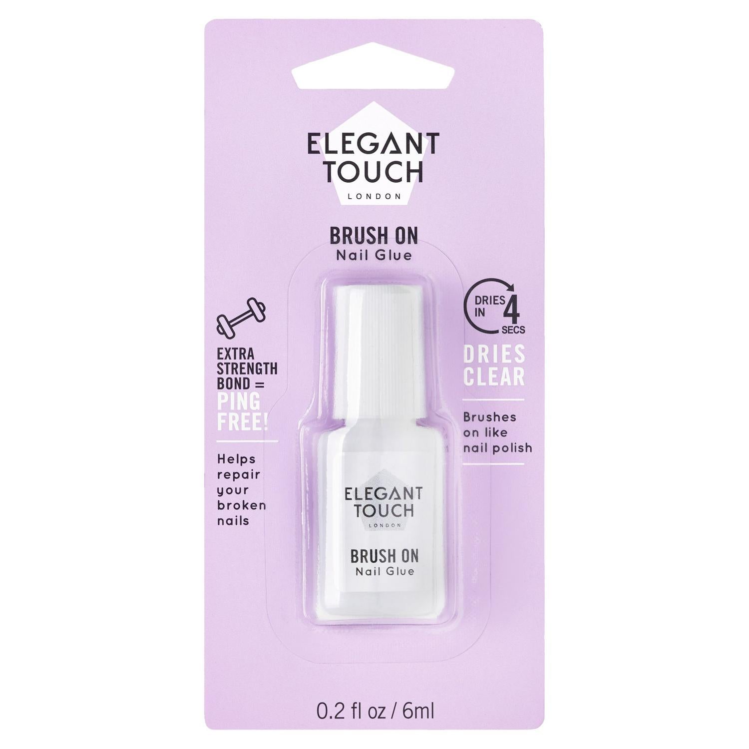 Elegant Touch brush on nail glue 4ml (British brand)