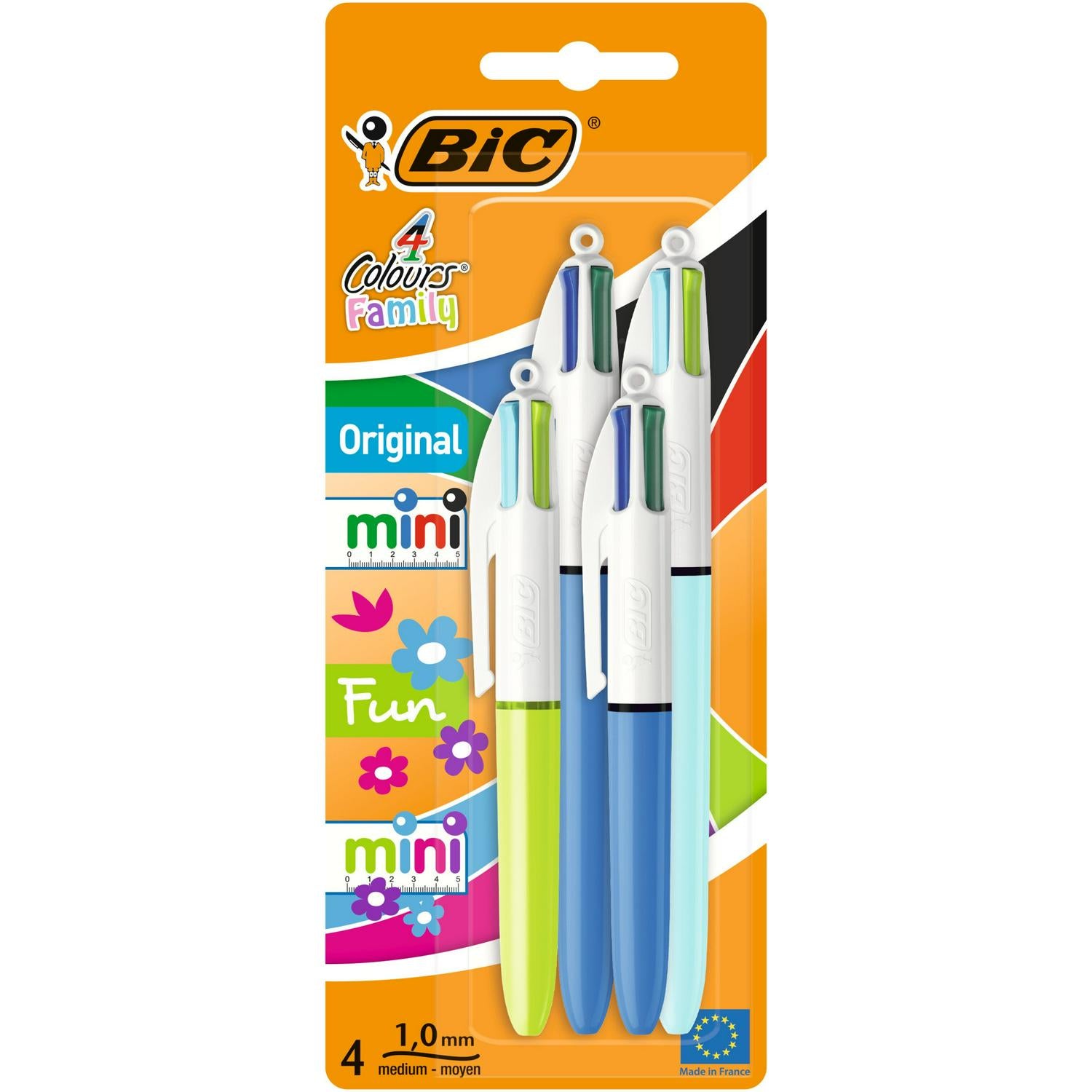 BIC 4 Colour Pens Family Assorted 4 Pack - British product