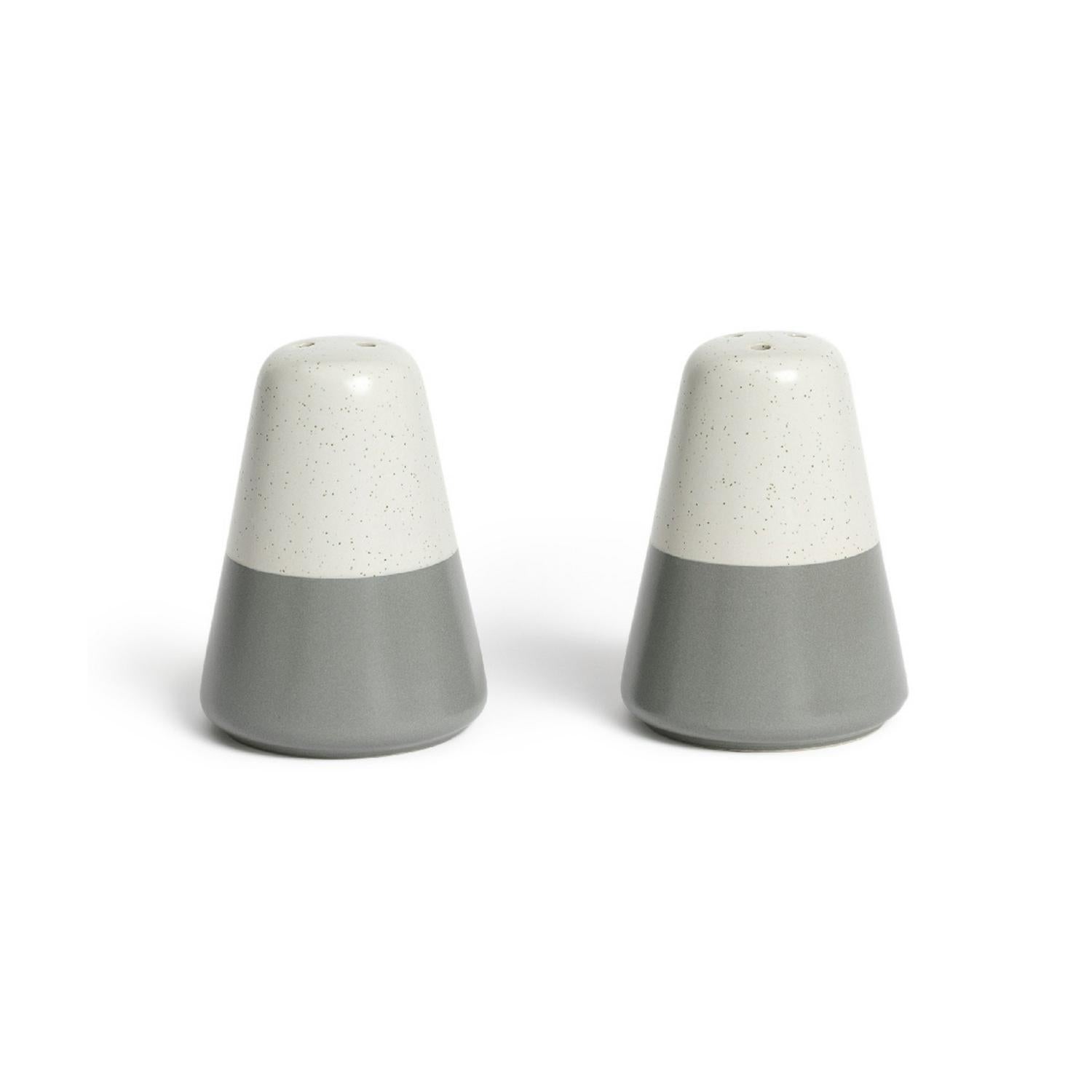Habitat grey speckle salt pepper shakers, imported from the UK