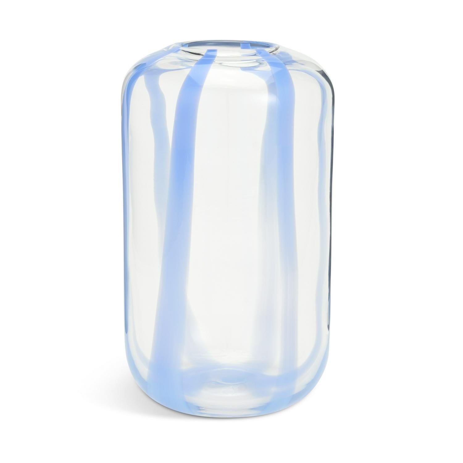 Habitat Art Glass Stripe Vase - Blue