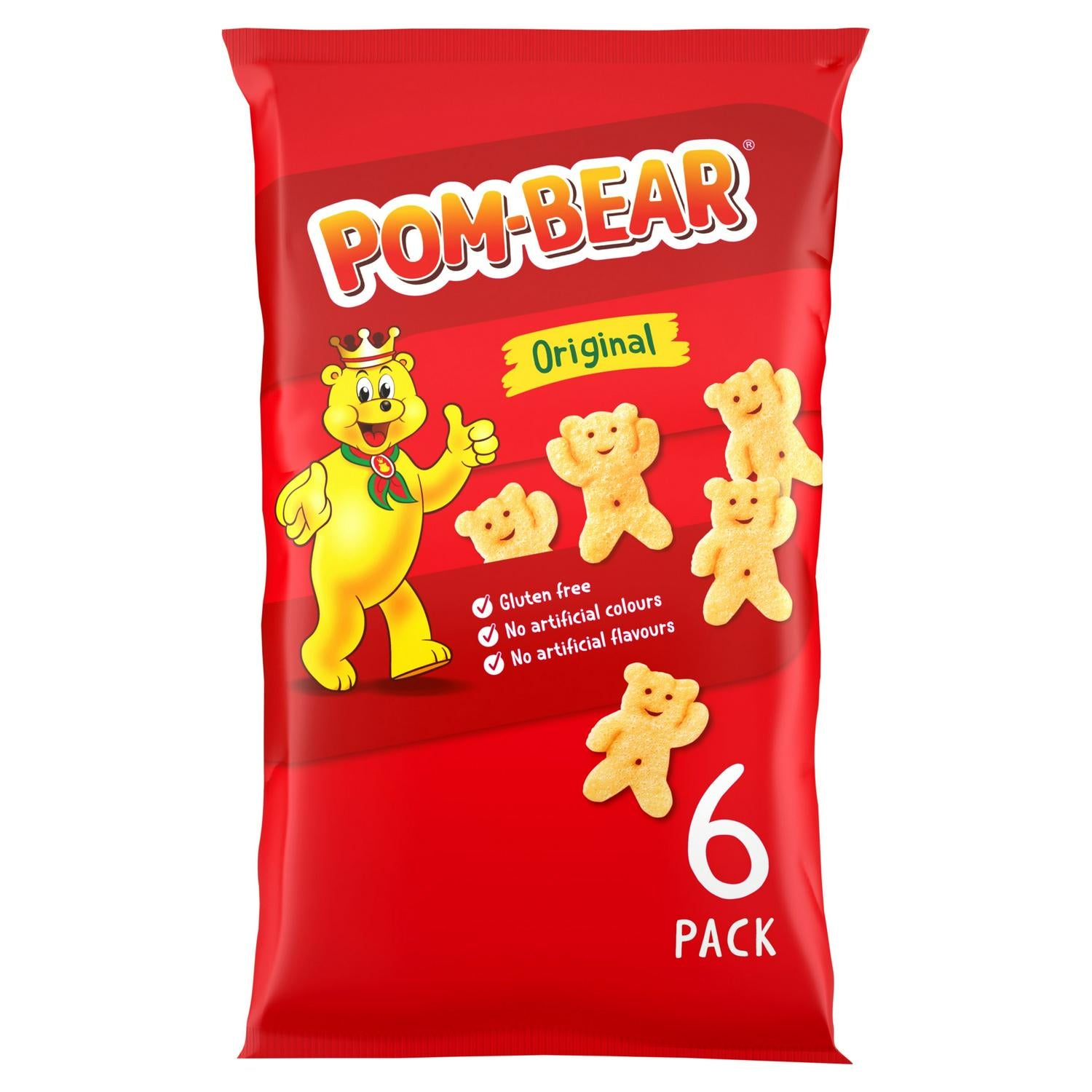 KP Original Pom Bear potet snacks 6x13g pakke, importert fra Storbritannia