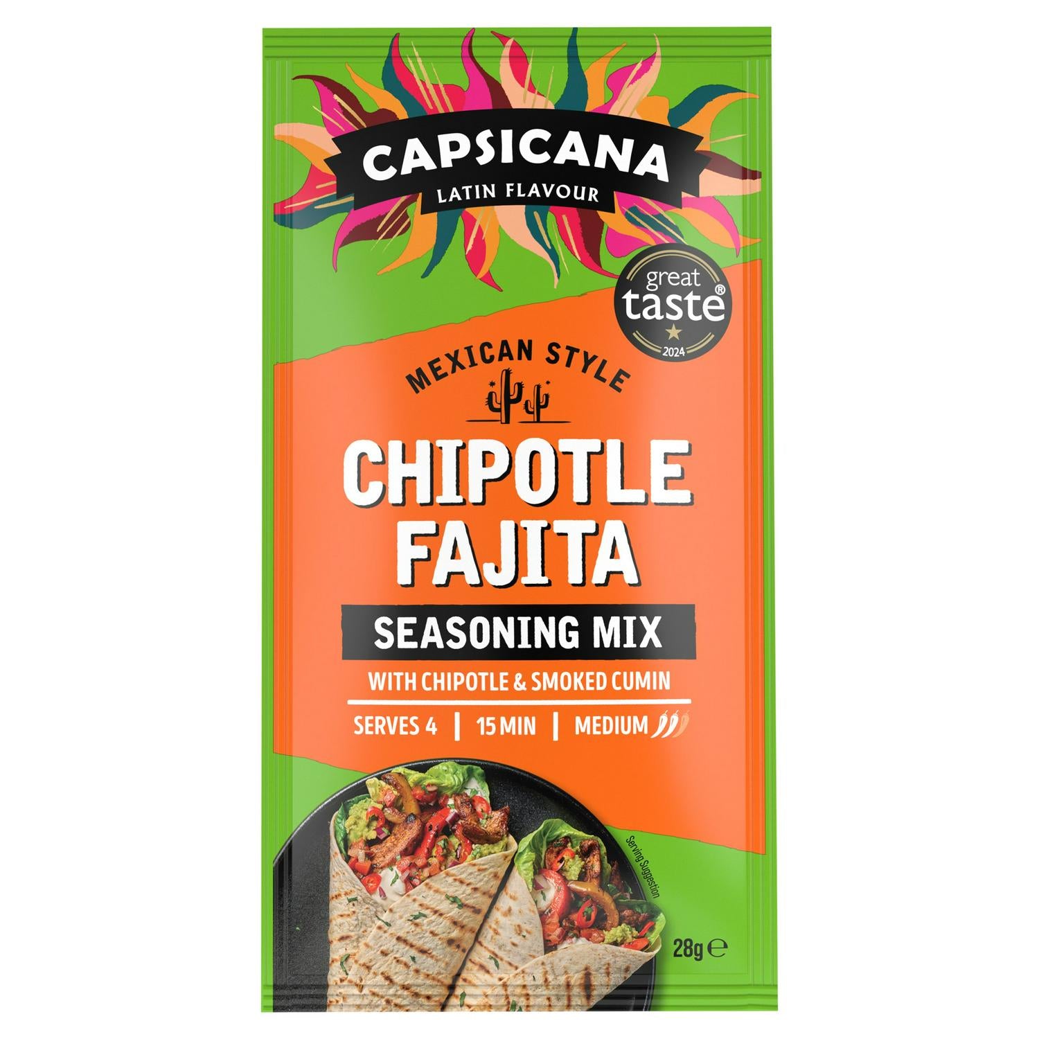 Capsicana Mexican cumin chipotle seasoning 28g - British product