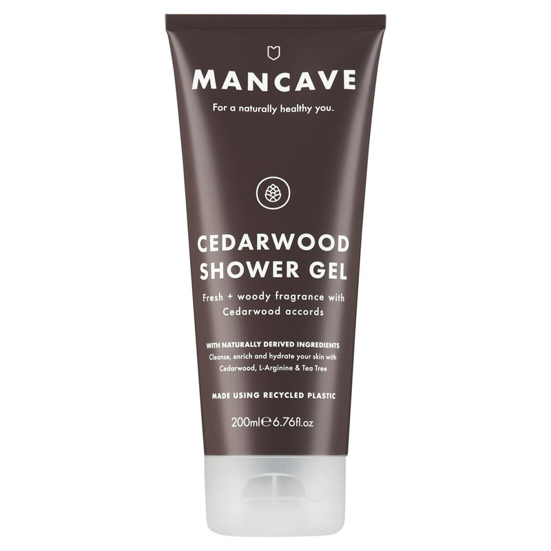 ManCave Cedarwood Shower Gel 200ml, imported from the UK