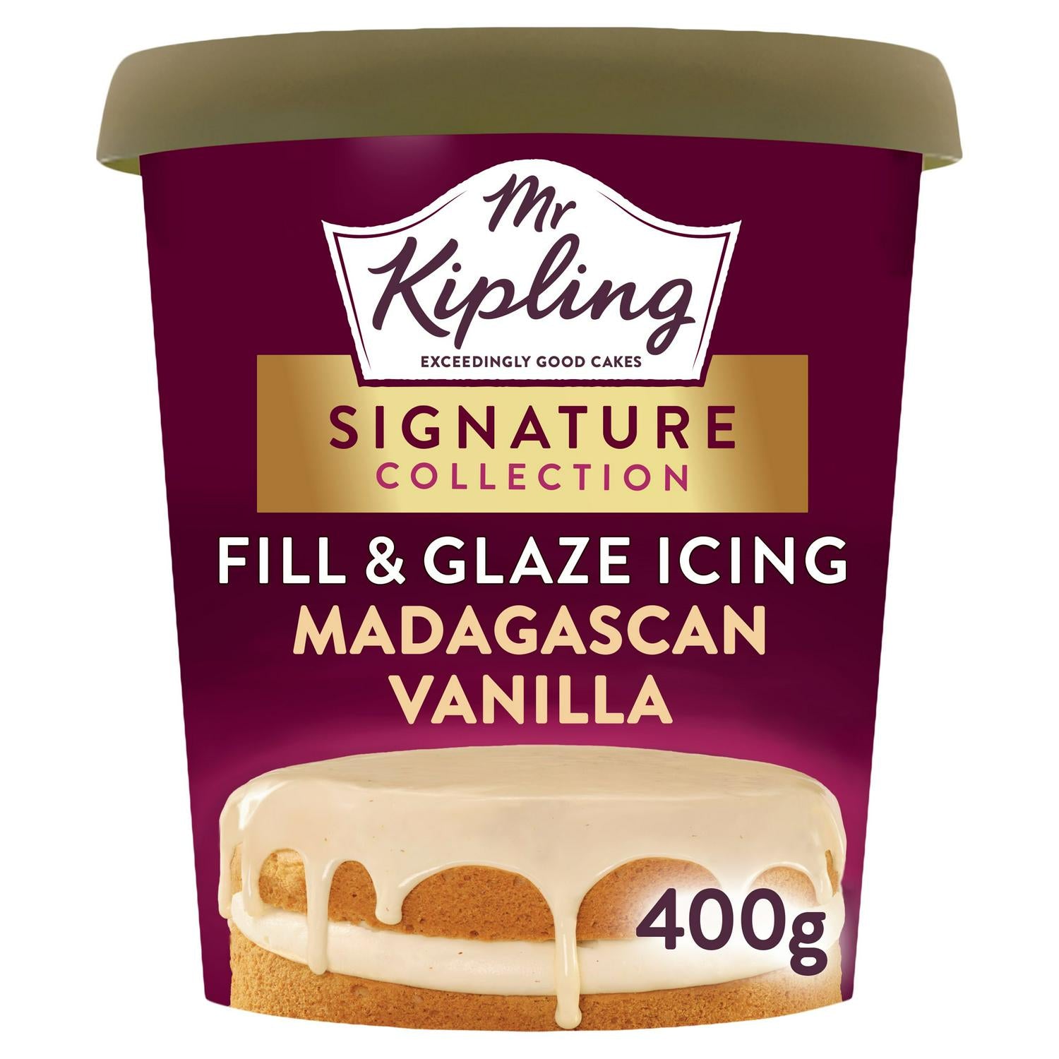 Mr Kipling vanilla icing fill and glaze 400g, imported from the UK