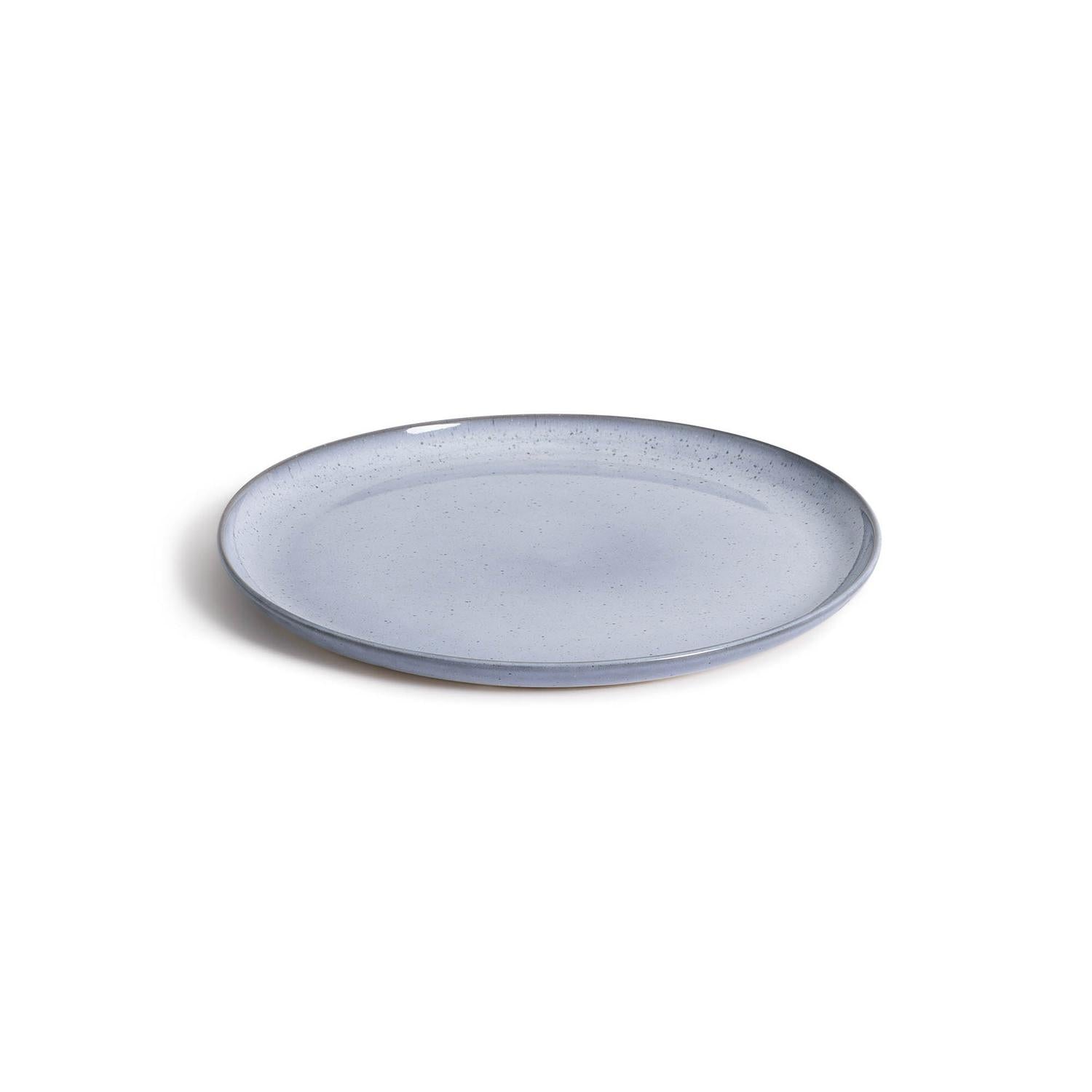 Habitat blue stoneware dinner plate with speckled glaze, UK version