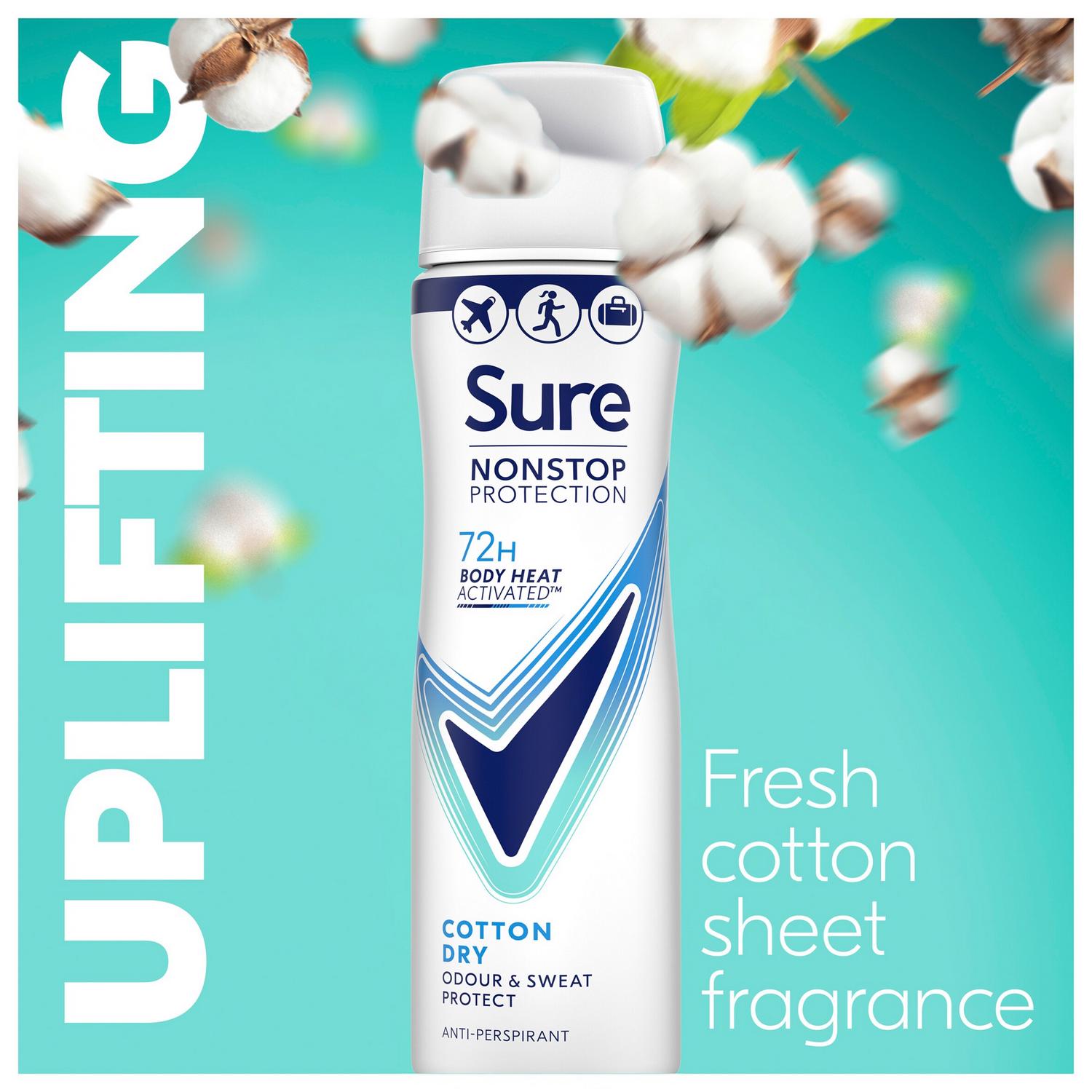 Women's Anti-Perspirant Deodorant Spray with 72-Hour Protection, Cotton Dry Scent, Travel Size 75ml