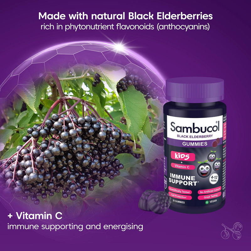 Sambucol Kids Black Elderberry Gummies x30