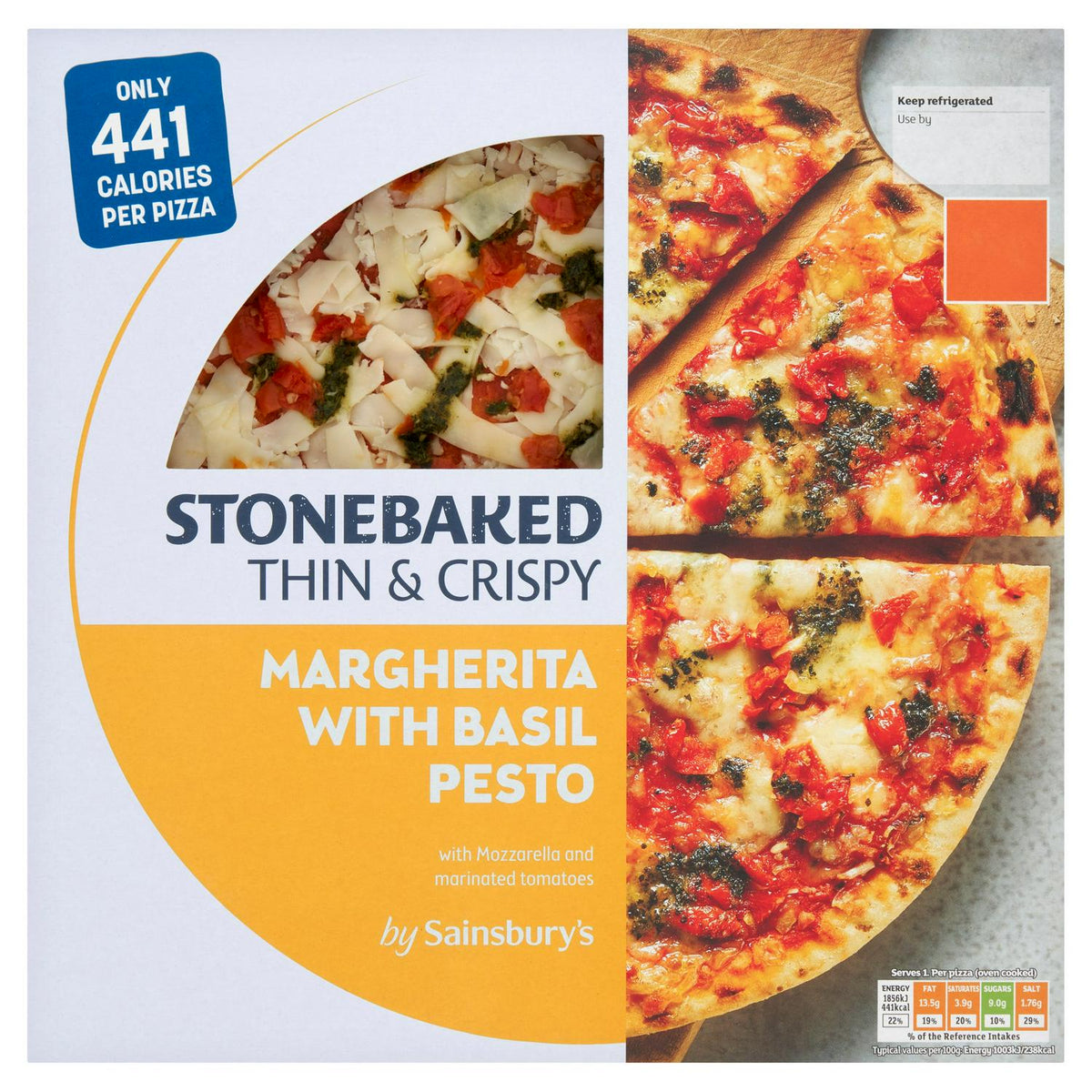 Thin Stonebaked Margherita Pizza with Basil Pesto 200g