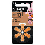 Duracell Hearing Aid Batteries Size 13, pack of 6
