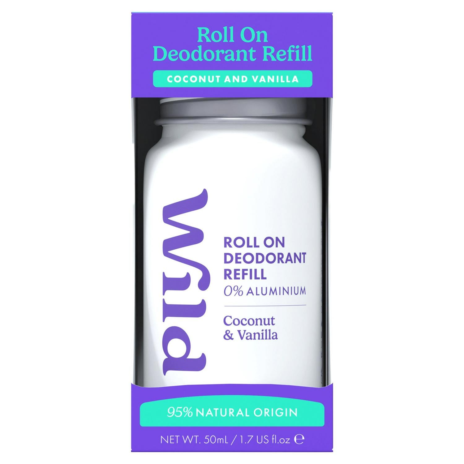 Roll-On Deodorant Refill with Coconut and Vanilla Scent 50ml
