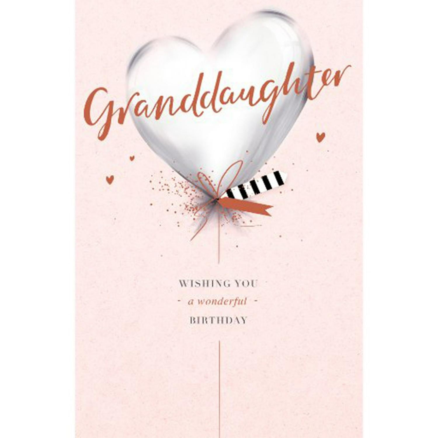 Carlton Happy Birthday Granddaughter greeting card heart balloon - British product