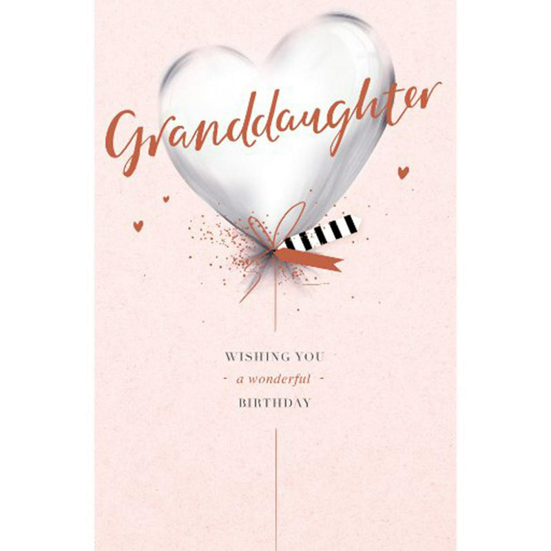 Carlton Happy Birthday Granddaughter greeting card heart balloon - British product