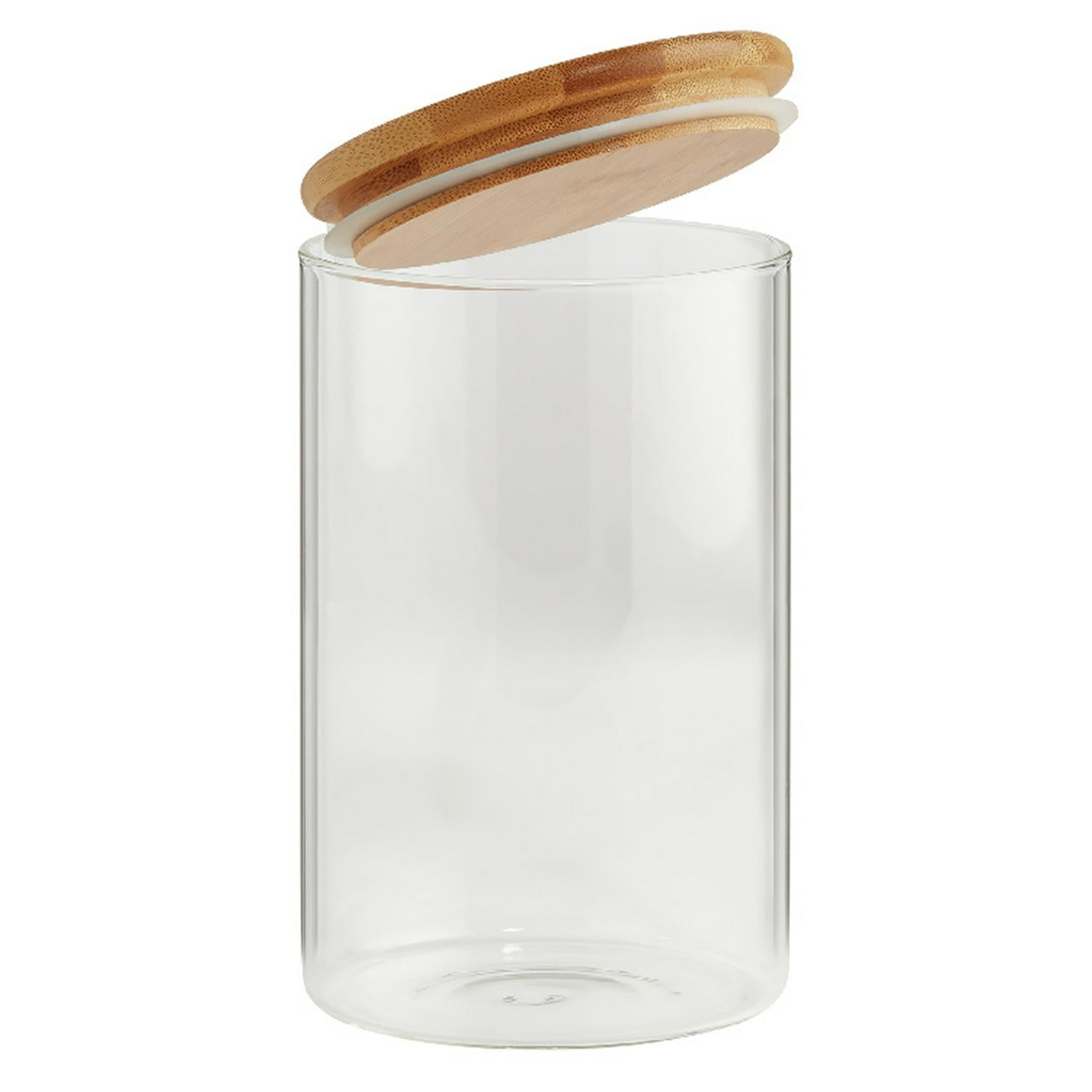 Habitat round glass jar with bamboo lid 1L, UK version