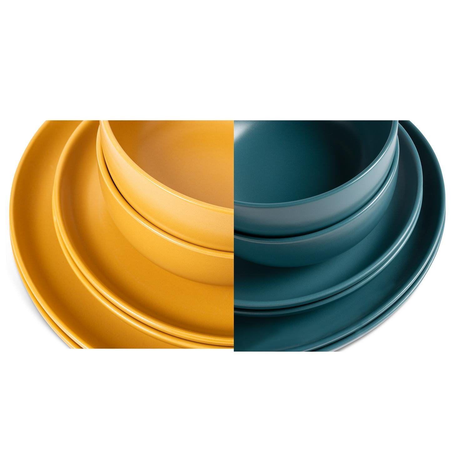 Habitat 12-piece stoneware dinner set with matte finish, UK version