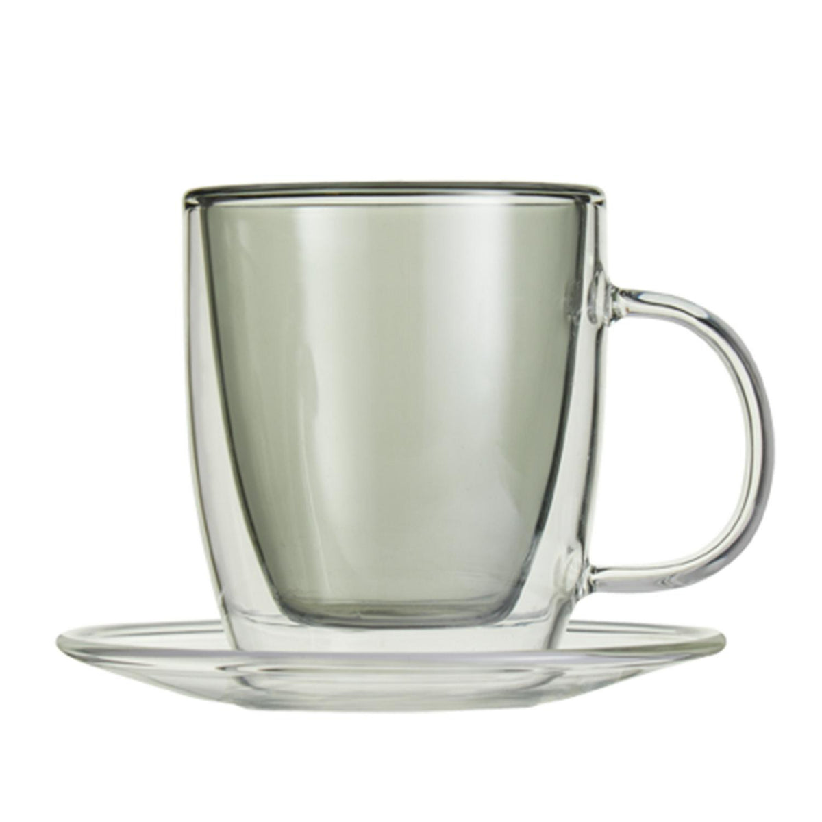 Double Walled Borosilicate Glass Espresso Cup with Saucer 100ml
